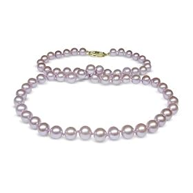 6.5x7mm Lavender Freshwater cultured pearl necklace by American Pearl Jewelers