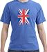 Union Jack UK Flag Pigment Dyed 100% Cotton Unisex T-shirt Tee - Med Blue Color
