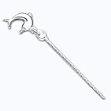 Sterling Silver 10 inch Hollow Polished 3-Dimensional Dolphin Anklet - 10 inch