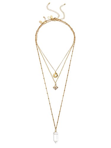 G by GUESS Women's Gold-Tone Layered Pendant Necklace
