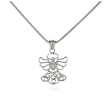 Eve's Addiction Touched By An Angel CZ Sterling Silver Necklace