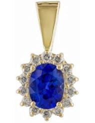 14K Yellow Gold Tanzanite and Diamond Pendant -- LIFETIME WARRANTY