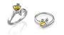 Trillion Cut Citrine Ring Sterling SIlver