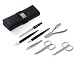 Travel Manicure Set for Men in Black Soft-Nappa Leather Case. Made by Erbe in Solingen,Germany