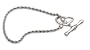 14k White Gold Rope Bracelet w/ Heart Toggle, 7.25"