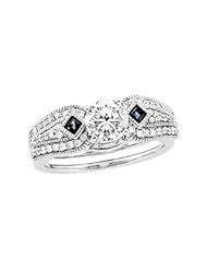 Clevereves 14K White Gold 1 3Ctdw & Saph Bridal Enhancer