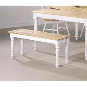 Coaster Furniture Natural and White Bench By Coaster Furniture by Coaster