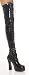 ELECTRA 5 Inch Stack Heel w/1 1/2 Inch Platform Boots Black Stretch Patent Pleaser