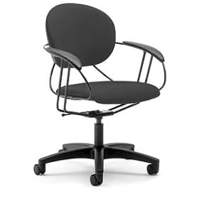 Desk Chair - Uno chair by Steelcase in Black Buzz2 Fabric with Mid-Back--Authorized...