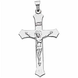14Kt White Gold Consecrated Cross Fashion Pendant