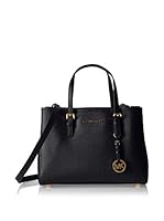 Michael Kors Bolso asa de mano Jet Set Travel Saffiano Medium Tote (Negro)