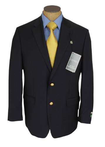 Ralph Lauren Mens 2 Button Navy Blue Wool Blazer Sport Coat Jacket