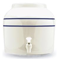 Ceramic Water Crock Dispenser - Double Blue Line