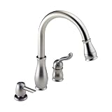 Delta Faucet 978-SSSD Leland Single-Handle Kitchen Faucet with Pull Down Spray Wand and Soap Dispenser, Stainless