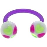 BIOPLAST Purple Green HEARTS Circular Horse Shoe