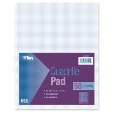 Tops Business Forms Products - Quadrille Pads, 10"x10" Ruled, 20lb.,
8-1/2"x11", White - Sold as 1 PD - Quadrille pad features precisely
ruled faint blue lines of equal weight and density. 20 lb. paper is
ruled on both sides.