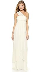 Empire   Waistline One Shoulder Georgette/Polyester/Silk  Dress