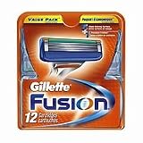 Gillette Manual Cartridge, Fusion, 12-Count Packages