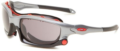 Oakley Mens Wind Jacket OO9142-03 Rectangle Sunglasses,Dark Grey Frame/Warm Grey Lens,One Size