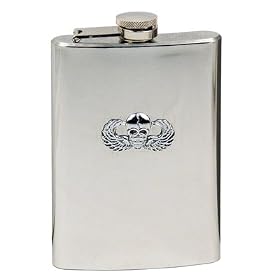 Skull and Wing Stainless Steel Flask