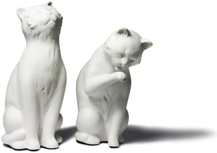 Mini-Sculpture Itchy Cats Bookends / CD Holders by LilGift (WHITE)