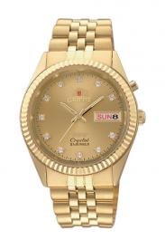 Orient Men's All Gold Diamond Index Self Winding Automatic Watch #BEM6R001C
