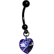 Handcrafted Genuine Bermuda Blue Preciosa Heart Titanium Belly Ring