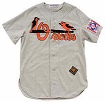 1939 Baltimore Orioles Throwback Authentic Road Flannel Jersey (Sizes Small - XX-Large) with #3 from Ebbets Field Flannels