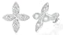 Round Cut White Cz Flower Earrings Sterling Silver