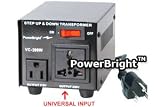 Power Bright VC200W Voltage Transformer 200 Watt Step Up Down 110 Volt - 220 Volt