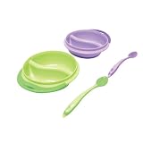 The First Years/Learning Curve Meal Mates Infant Sectioned Bowl With Spoon, Colors May Vary