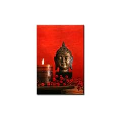 Bild auf Leinwand BUDDHA RED 60 x 80 cm Art.Nr. A00791 FENG SHUI ZEN Motiv LEINWANDBILD fertig gerahmt auf echtem Keilrahmen - riesig. Kunstdruck als Wandbild auf Keilrahmen. G�nstiger als �lbild Gem�lde Poster Plakat auf Bilderrahmen MADE IN GERMANY