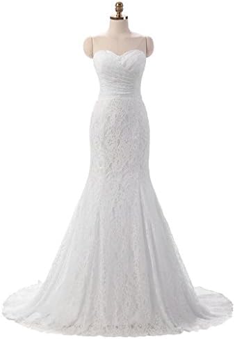 Shigelisha Women's Lace Wedding Dress Mermaid Bridal Gown New 2016 16 White