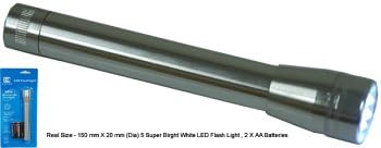 Kaito LED Flashlight, 5 Super Bright LED Bulbs, Batteries Included, FL606