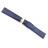 Watchband Genuine Lizard Navy Blue 22mm