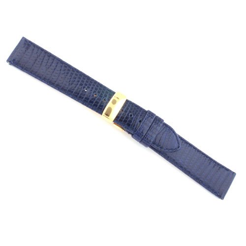 Watchband Genuine Lizard Navy Blue 20mm
