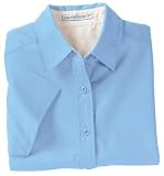 Port Authority - Ladies Easy Care Short Sleeve Shirt Light Blue/Light Stone-XL