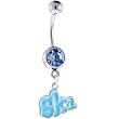 Solar Blue Gem Ski Dangle Belly Ring