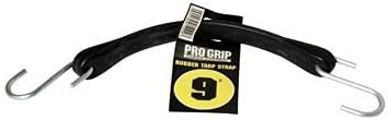 Pro Grip Hold Down Tarp Strap 9" L Natural Rubber Straps With Zinc Plated Hooks