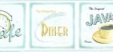 Retro Coffee Cafe Diner Wallpaper Border