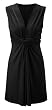 New Ladies Womens Colour Block Knot Front Drape Dress Short Dress in Black S/M HB2E