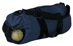 Upscale 100% Polyester Large Round Athletic Duffel Bag - Navy