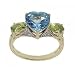 Yellow Gold Heart Ring w/ Blue Topaz Peridot & Diamond