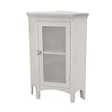 Elite Home Fashions Madison Avenue Collection Shelved Corner Floor Cabinet, White