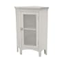 Elite Home Fashions Madison Avenue Collection Shelved Corner Floor Cabinet, White