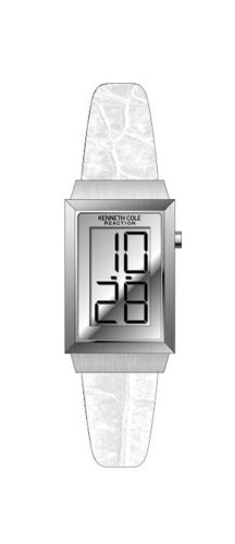Kenneth Cole Women's KC2432 Reaction Digital White Leather Watch