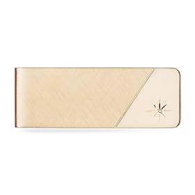 Gold Plated, Diamond Accent Hinged Money Clip