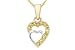 1/6 Carat Yellow Diamond 14K Yellow Gold Double Heart Pendant w/Chain