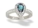 14K White Gold Pear Created Alexandrite and Diamond Couture Ring