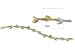 14kt tri color leaf satin finish bracelet